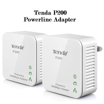 Tenda P200 Powerline Adapter Kit 200Mbps with 2 Ports 10/100 Mbps - Imported from UK